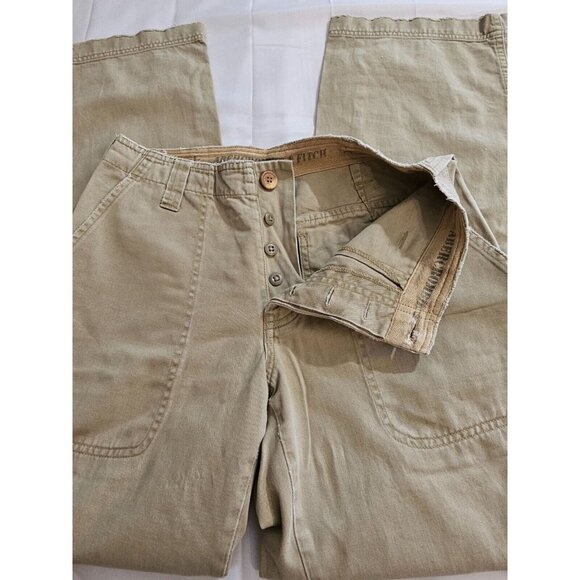 VTG Y2K Abercombie A&F wide leg khaki pants womens sz 4 Button Fly - Picture 6 of 9